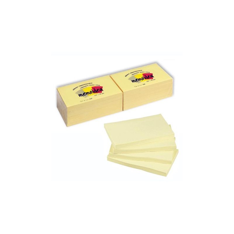 Foglietti MEMOIDEA 127x75 mm giallo pastello - 12 blocchetti