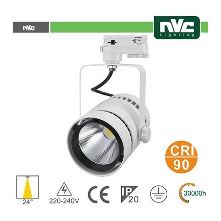 Proiettore a Binario Monofase 35W 3000K 2100LM 24° CRI90