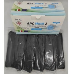 Mascherina chirurgica monouso - NERA - Tipo II - 50PZ