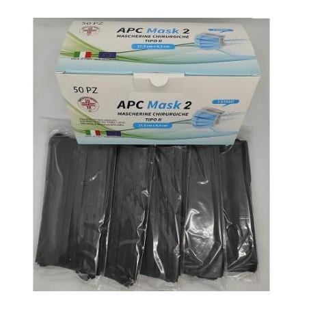 Mascherina chirurgica monouso - NERA - Tipo II - 50PZ