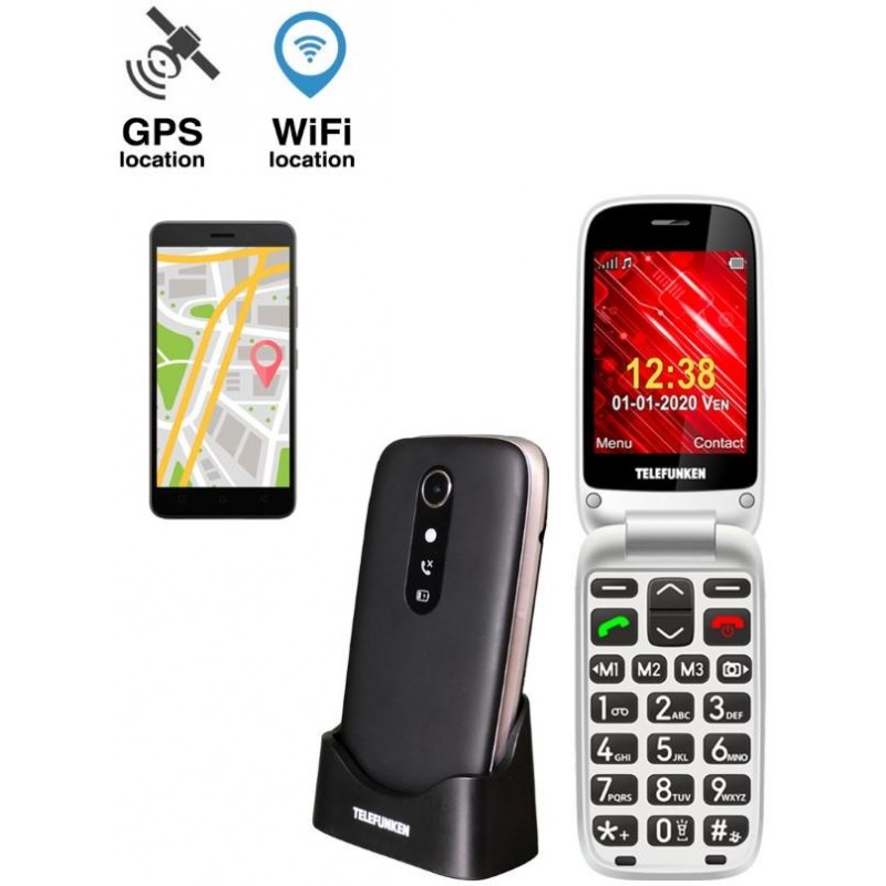 Cellulare Telefunken S540 senior 2G GPS Nero A conchiglia