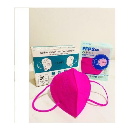 Mascherina protettiva monouso FFP2 FUCSIA - conf. da 20PZ