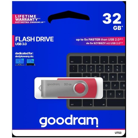Pendrive GoodRAM 32GB UTS3 RED USB 3.0 - retail blister