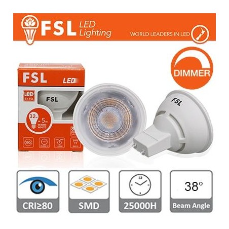 GU10 Lampadina LED - 6,5W 2700K 510LM 38° CRI80 Dimmerabile