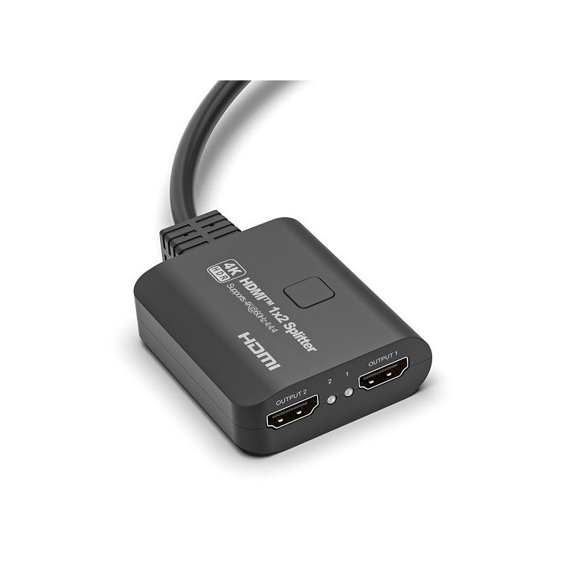 Splitter HDMI 1x2, 18G HDMI 2.0  4K2K@60Hz, con Downscaler 
