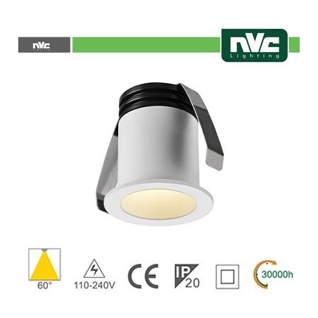 Punto Luce LED 2W 3000K 60° IP20 FORO:35mm