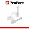 Chiodini con fermacavo piatto 6mm bianco 100pz