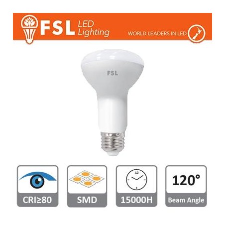R63 - 8W 4000K 610LM 120º 63X102mm CRI80 E27 25.000H