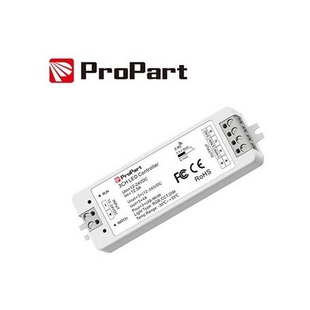 Ricevitore DIM + pulsante 12/24V DC, 3CH*4A, RF2.4G