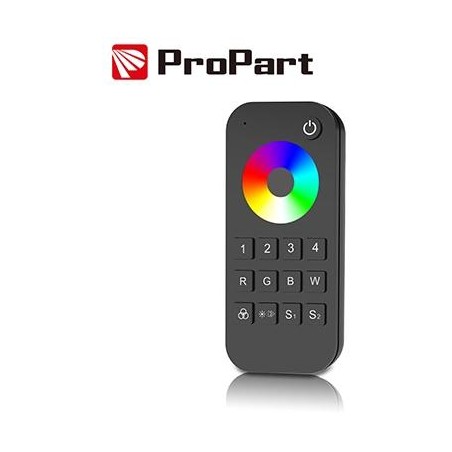 Telecomando RGB/RGBW 4 zone, 2 scene, nero, RF2.4G