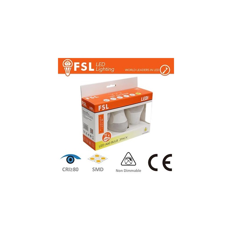 Lampada Goccia: Confezione 3PACK - 9W 3000K 770LM