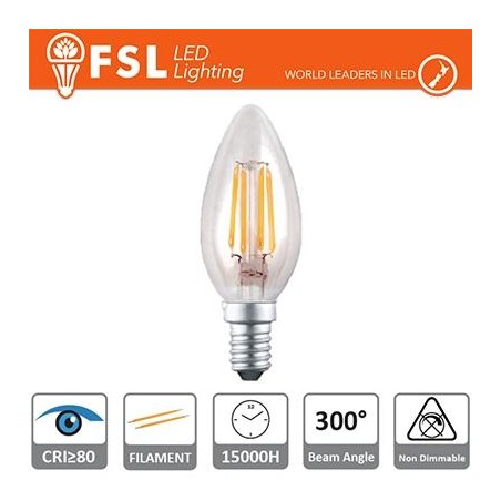 Lampada Filamento Oliva - 4W 2700K E14 400LM
