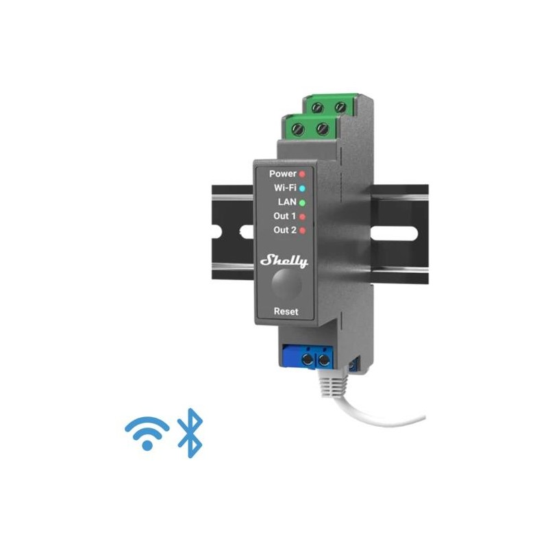 Shelly Pro 2 - IP Smart Relay DIN 2ch. LAN/WiFi/BT