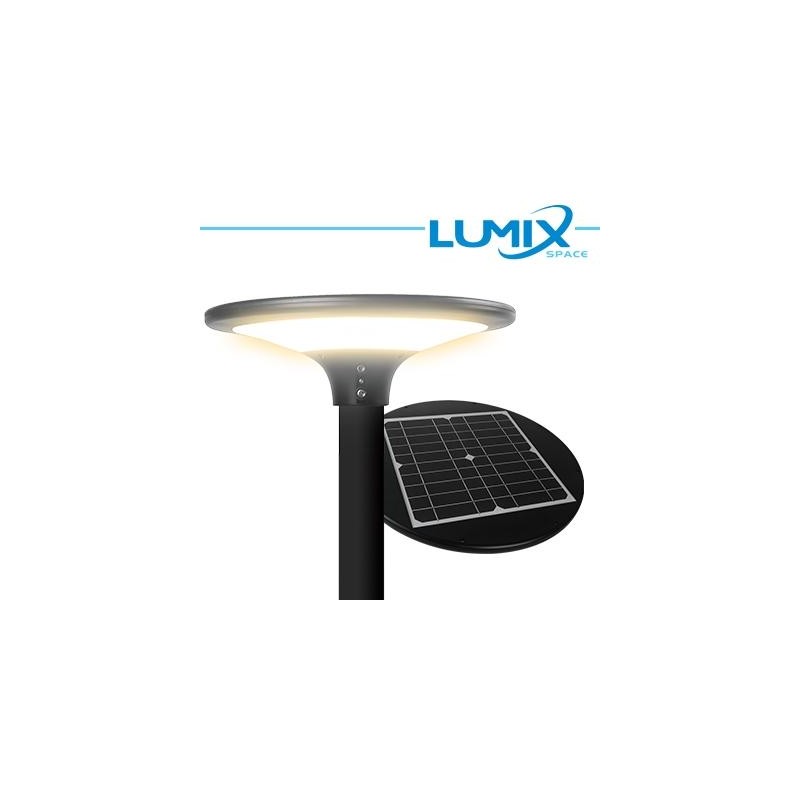 Testa Palo solare LED + pannello fotovoltaico e sensore 2CCT