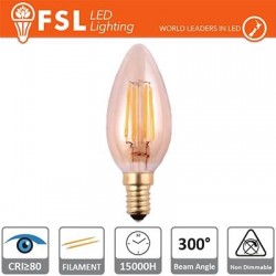Lampada Oliva Filamento Ambra - 4W 2200K E14 330LM