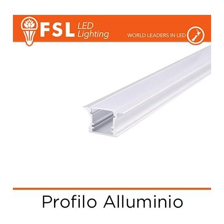 Profilo Alluminio 6063 - ad Incasso - Barra 2 metri