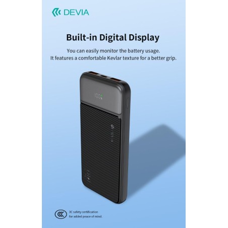 Power bank completamente compatibile 22,5 W con display digitale 10000 mAh Nero