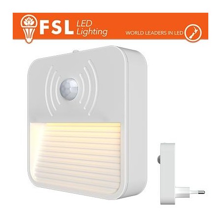 Luce notturna quadrata con sensore di movimento bispina con espositore