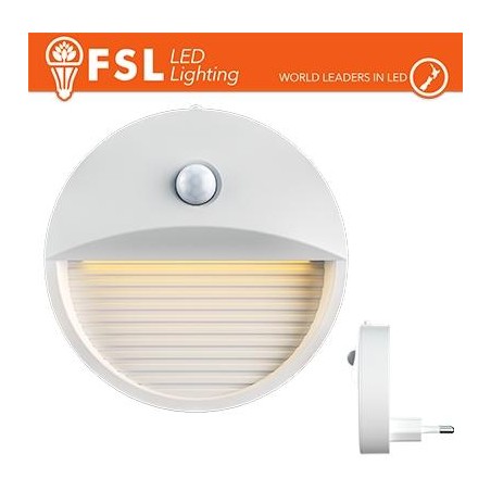 Luce notturna tonda con sensore di movimento bispina con espositore