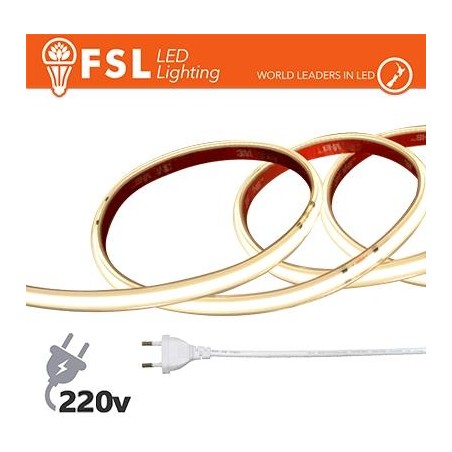 Striscia LED COB 5metri - IP65 4000K 220V 15W/m 1300lm/m