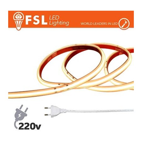 Striscia LED COB 20metri - IP65 3000K 220V 15W/m 1200lm/m