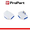 Adattatore presa tripla,3 prese 2P+T 10/16A bipasso, Spina 16a laterale