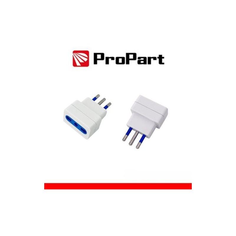 Adattatore bipasso spina 10A con Protezione da Sovraccarico