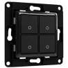 Shelly Wall Switch 4 - Pulsanti filari da parete 4 tasti nero con supp relè