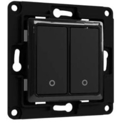 Shelly Wall Switch 2 - Pulsanti filari da parete 2 tasti nero con supp relè