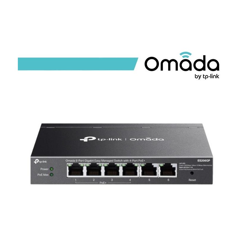 Omada 6-Port Gigabit Easy Managed Switch with 4-Port PoE+