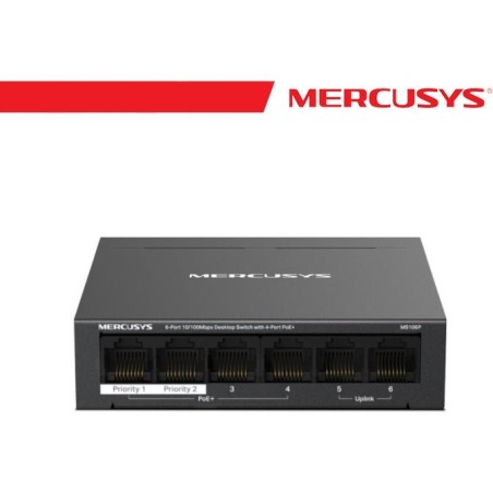 Mercusys 6-Port 10/100Mbps Desktop Switch with 4-Port PoE+ - MS106P