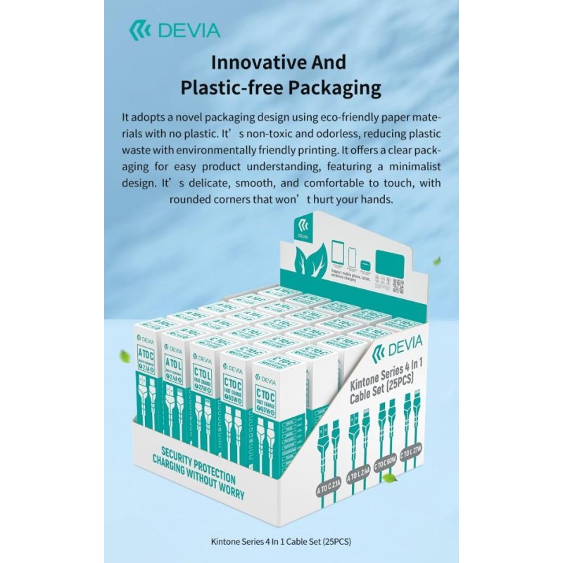 Espositore Kintone 25 Cavi 5pz A-C 5pz A-L 5pz C-L 10pz C-C cavi 1 metro