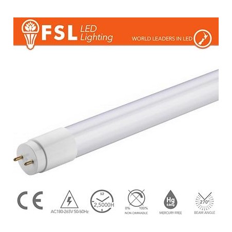 T8 LED Tubo Vetro - 9W 700LM 4000K G13 Size:28X602mm