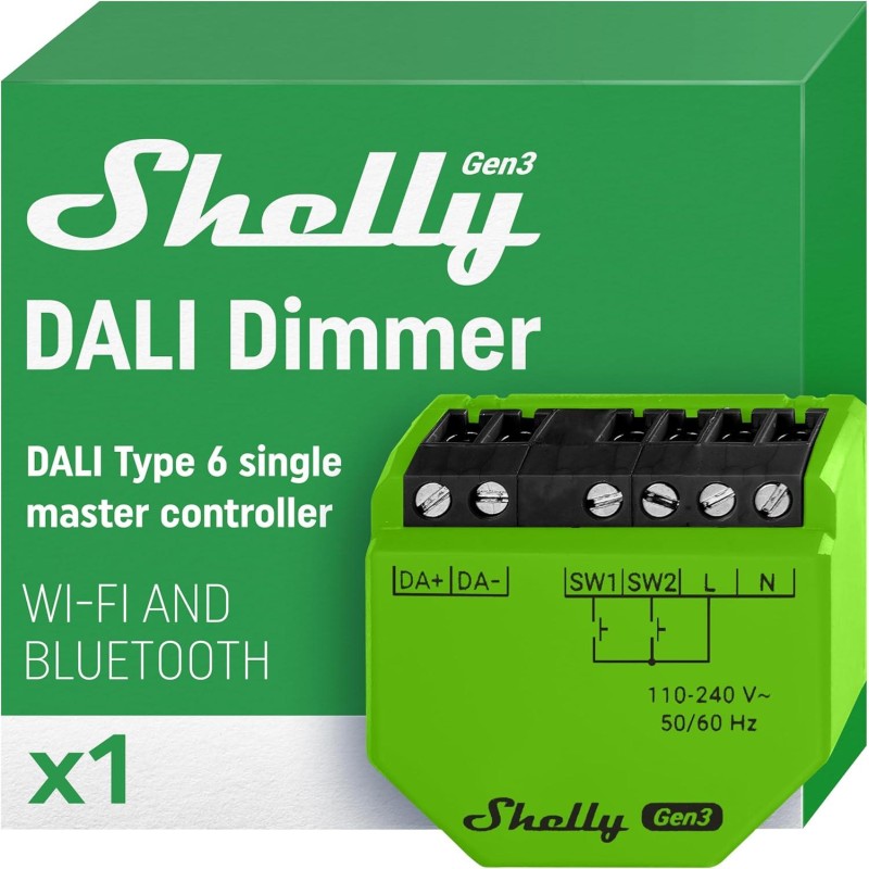 Shelly DALI Dimmer Gen3 WiFi/BT/Matter - Rete di Luci DALI - Master Controller