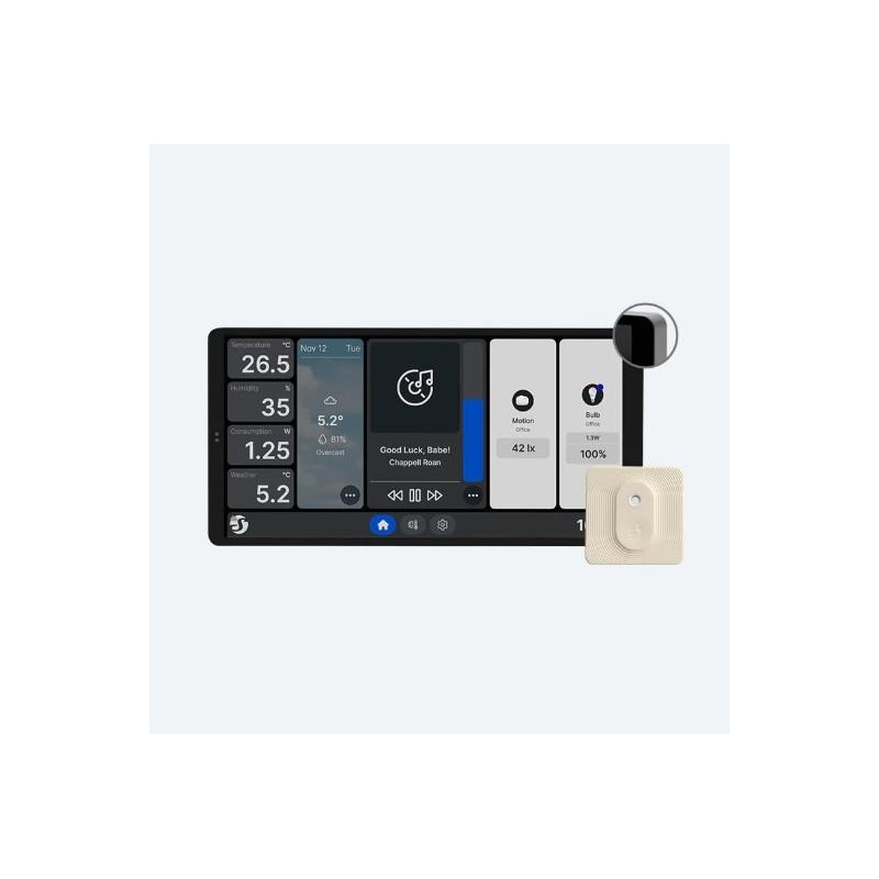 Shelly Pannello a muro grande Wall Display X2 Grigio + Sensore BLU H&T Avorio