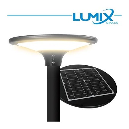 Testa Palo solare LED 4000K pannello fotovoltaico e sensore