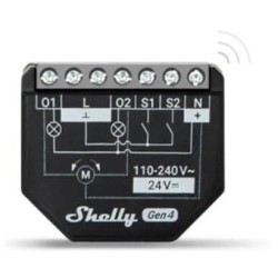 Shelly Plus 2PM Gen4 - Smart Relay Tapparelle 16A AC/DC WiFi/BT/Matter/Zigbe +PM