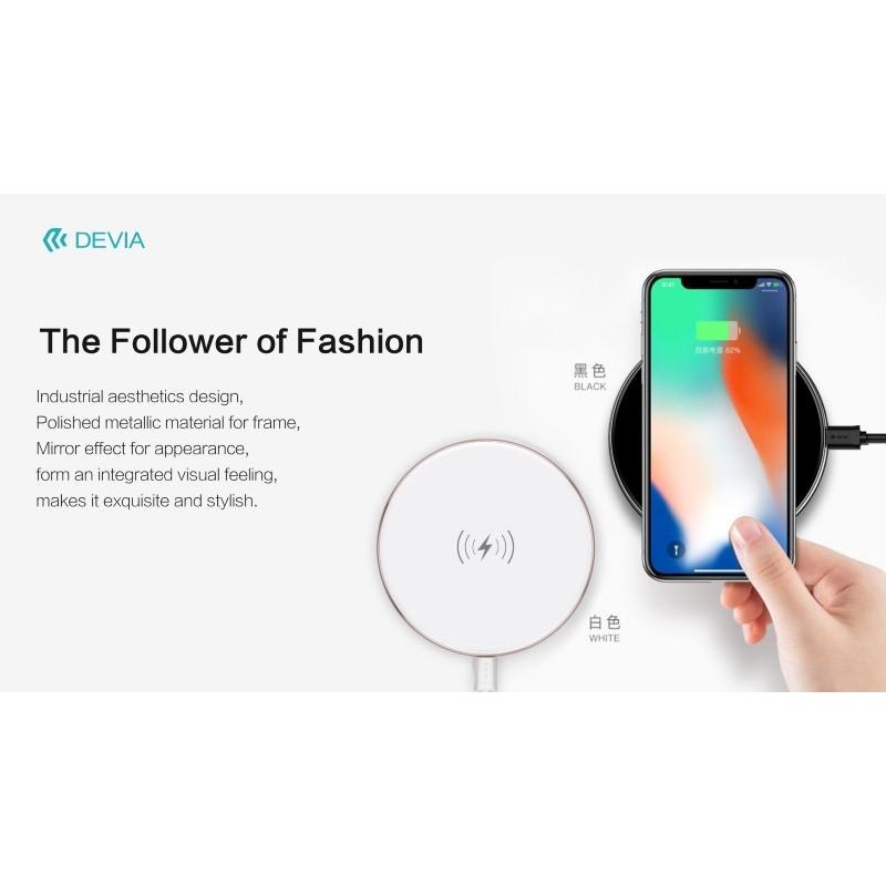 Carica batterie wireless Qi Slim per iPhone Samsung.. Bianco