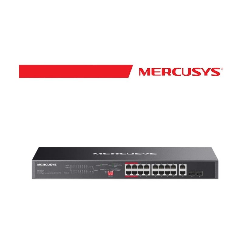 Mercusys 20-Port Gigabit Rackmount Switch with 16-Port PoE+ - MS120GP