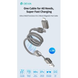 Cavo magnetico Ultra 2 intrecciato multifunzionale 4 in 1 Usb A-C-L