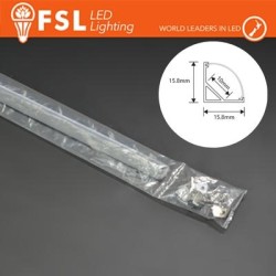 KIT PROFILO ALLUMINIO 6063 - Angolare 2m SILVER - Certificato 20w/m