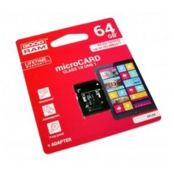 microSD GoodRAM 64GB class 10 UHS I + adpter, ret. blister