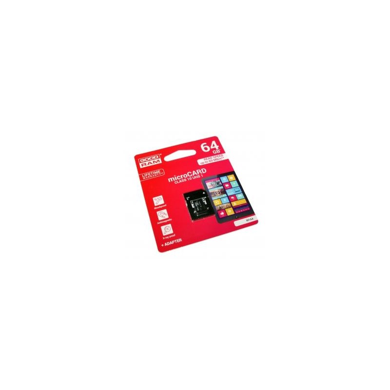 microSD GoodRAM 64GB class 10 UHS I + adpter, ret. blister