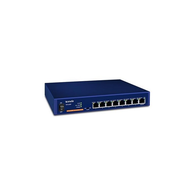 Switch 8 Porte PoE IEEE 802.3af/at TEF1108P staffe rack 123W