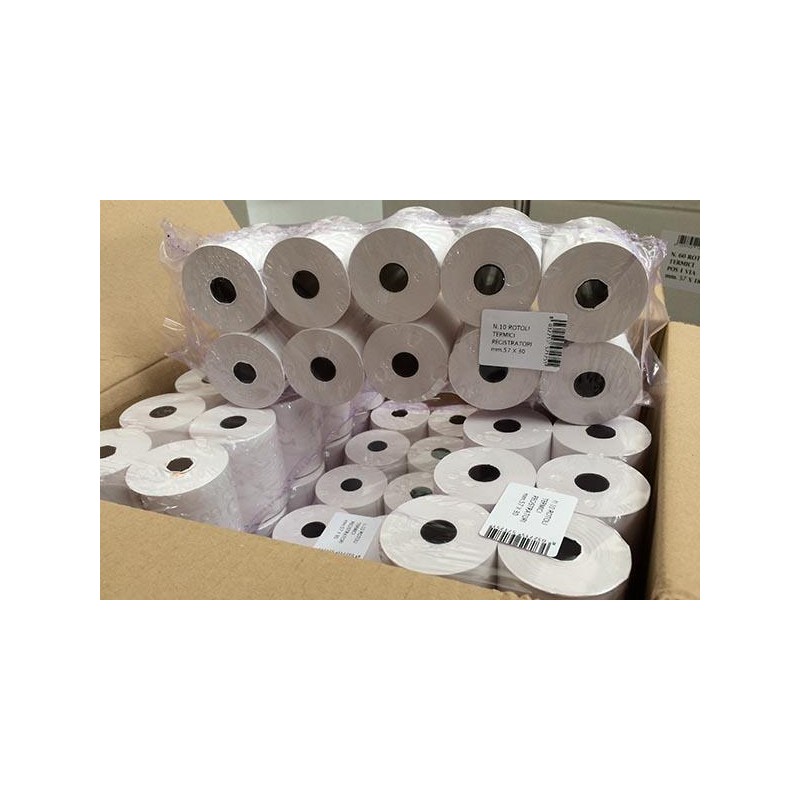 10x Rotolo per CASSA Omologato carta termica mm 57 x 30 mtl