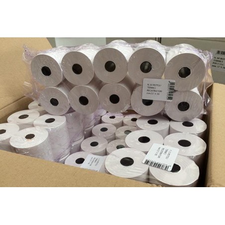 10x Rotolo per CASSA Omologato carta termica mm 57 x 30 mtl