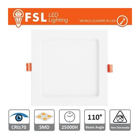 Downlight LED IP20 15W 4000K 1150LM 110° FORO:190x190mm