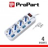 Multipresa 4pos bipasso/schuko spina16A +interr. multipli
