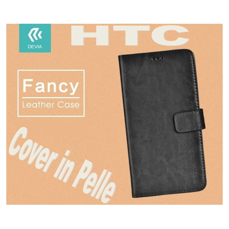 Custodia a Libro in Pelle Per HTC X9 Nera