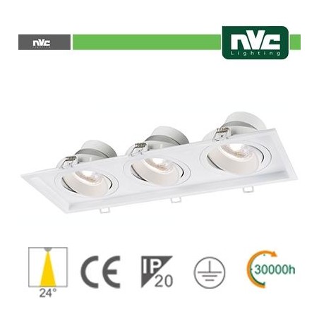 Incasso Multi lampada - 27w (3x9w) 4000k 2160lm 24°